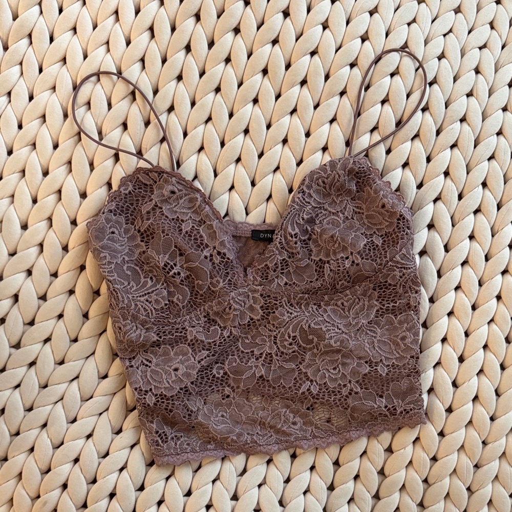 Purple Lace Camisole Crop Top -